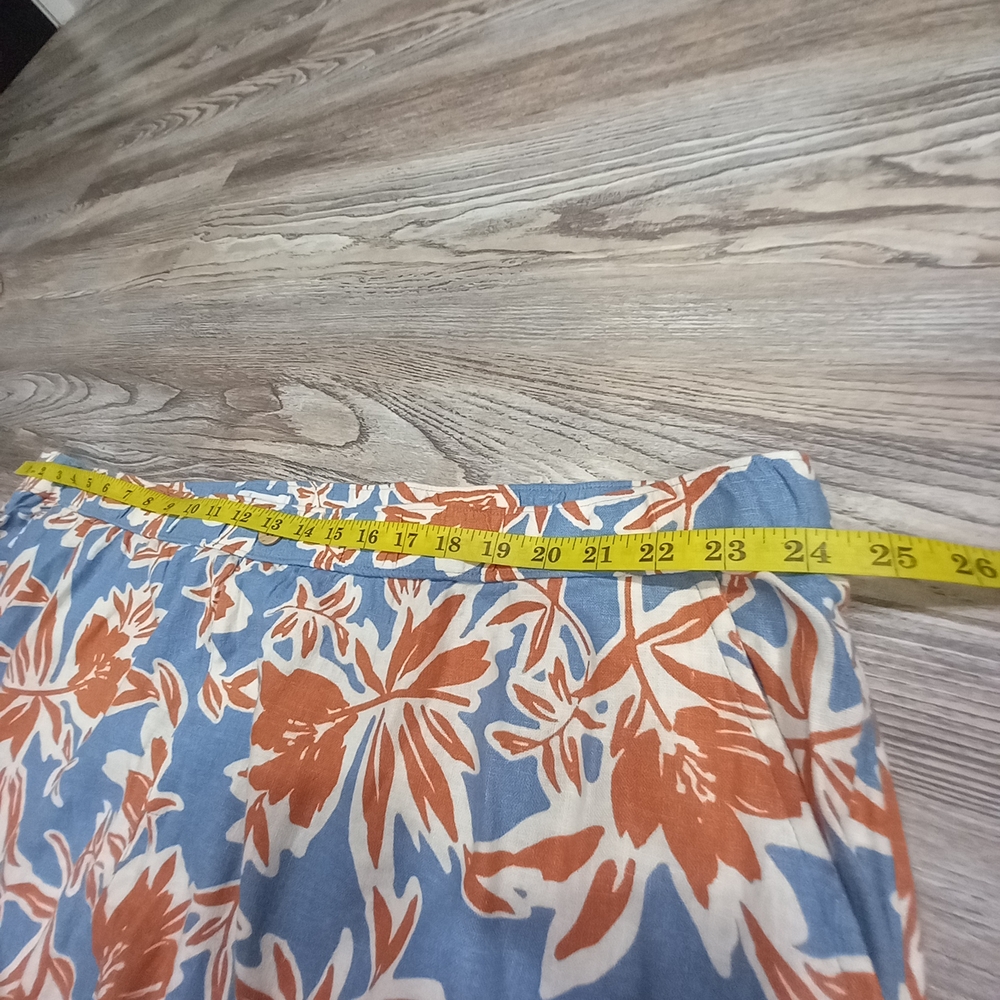 Denim & Co. Naturals Printed Wide Leg Linen Blend Pants Plus Size 3X - Picture 9 of 11